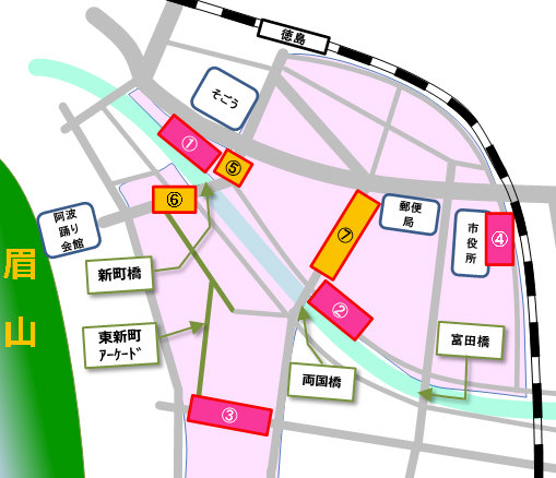 演舞場の簡略マップです